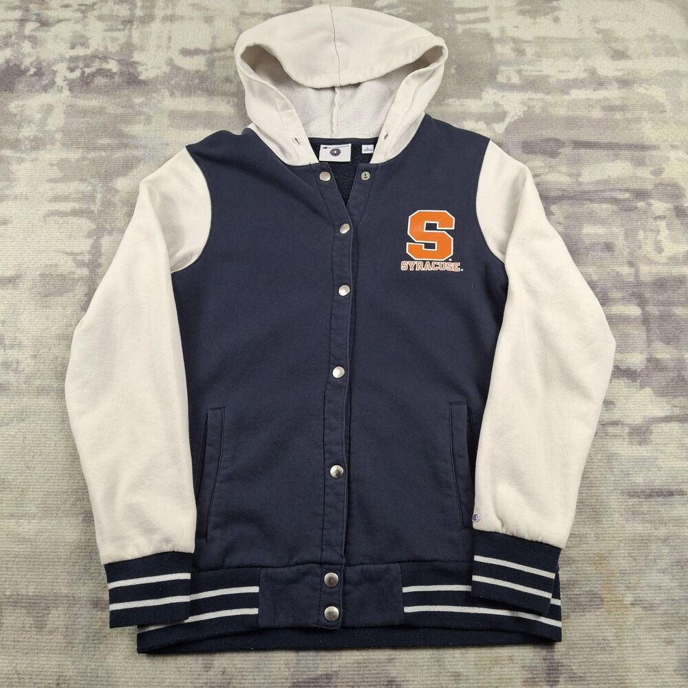 CHAMPION Syracuse Orange Varsity Jacket Boys Youth Large L 14-16 Hooded Snap...
